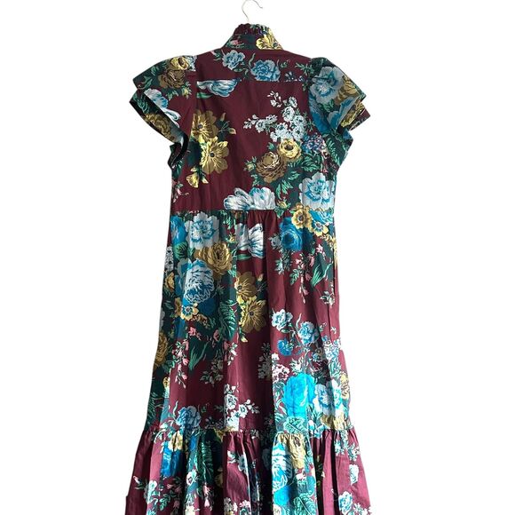 TUCKERNUCK‎ Alice Oxblood Verdant Floral Midi Dress NWT Small - Picture 3 of 5